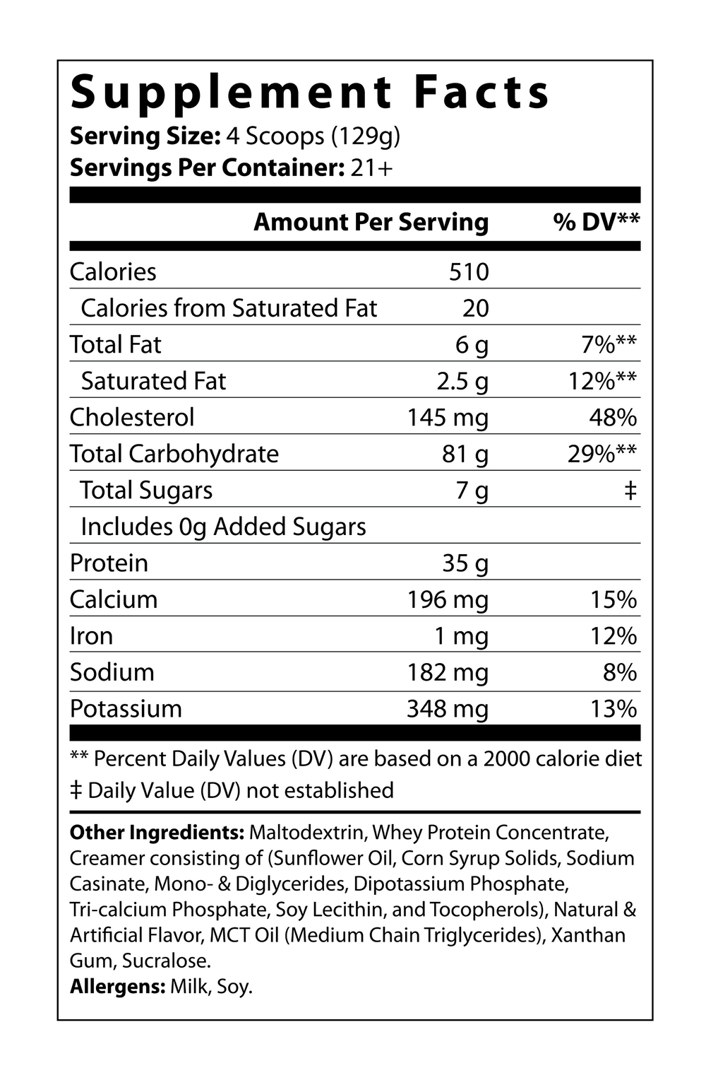 Bulk Up! Mass Gainer - Vanilla Milkshake