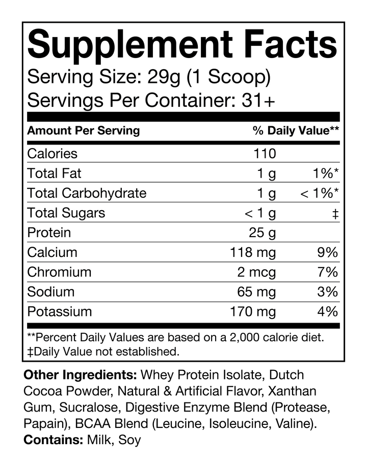 Isolate 100% Isolate Whey Protein Chocolate Milkshake