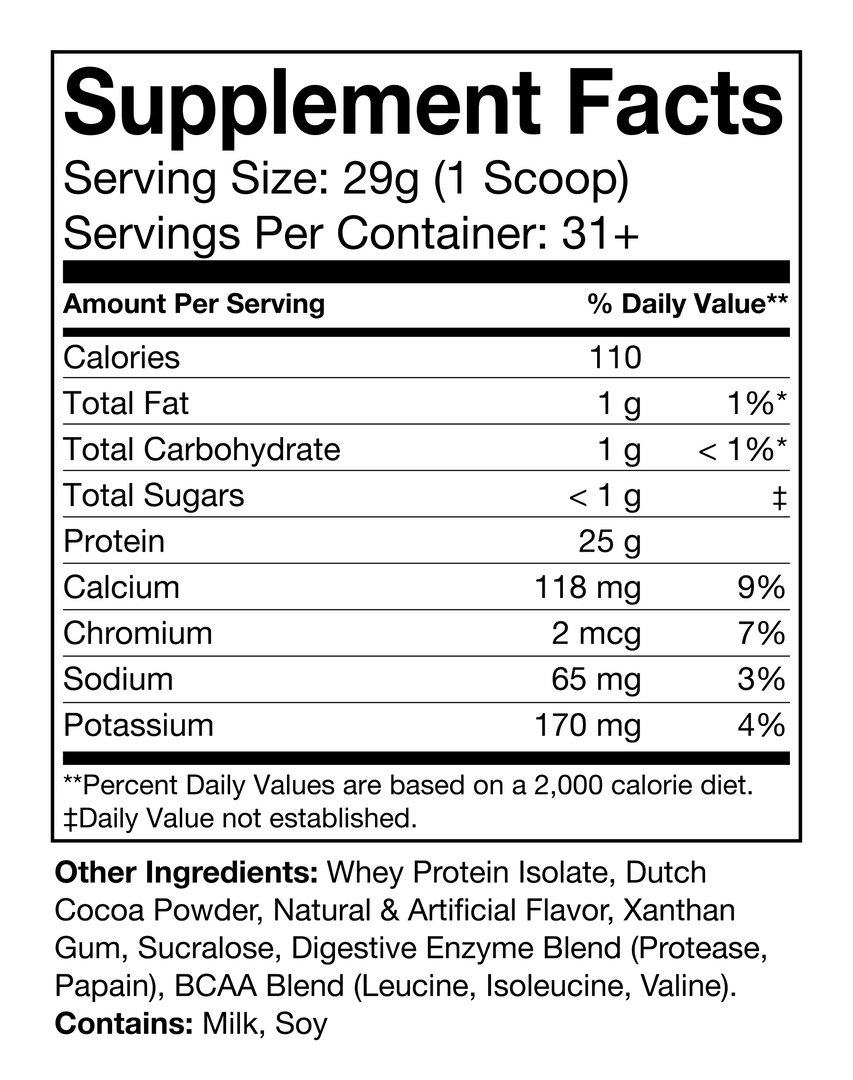 100% Whey Protein Isolate Chocolate