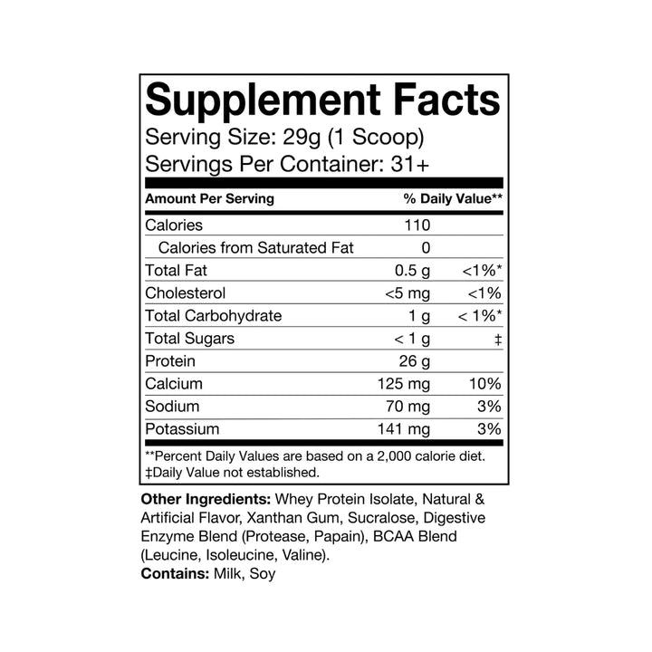 100% Whey Protein Isolate Vanilla