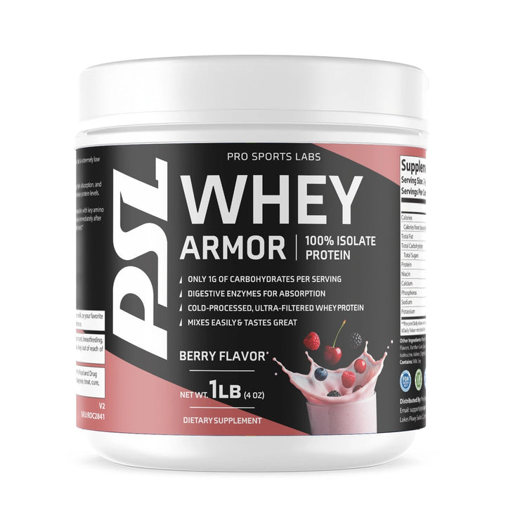 Whey Armor 100% Isolate Protein Berry Flavor - Pro Sports Labs