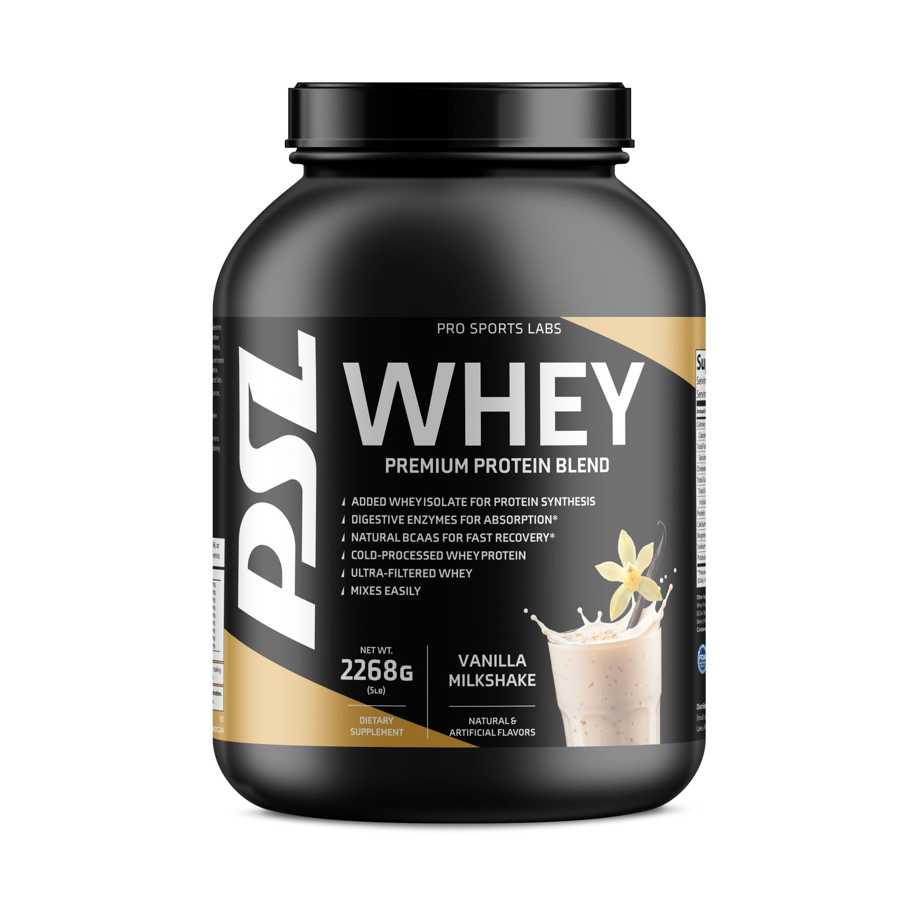 Whey Protein Vanilla 5lb - Pro Sports Labs